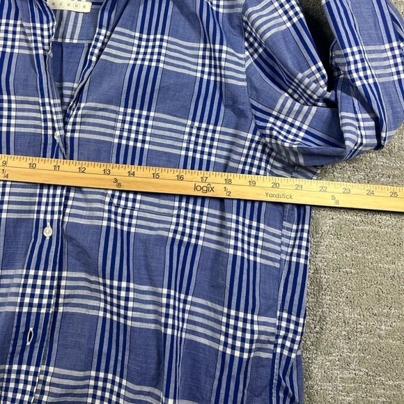 GRAYSON The Hero Button Down Alison Blue Plaid Cotton Shirt Size 5 Large? - Picture 7 of 8